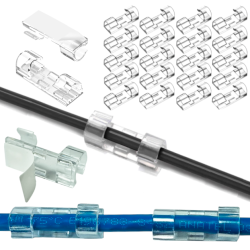 Clips Transparentes Organizador De Cables Con Adhesivo X 20 Pcs