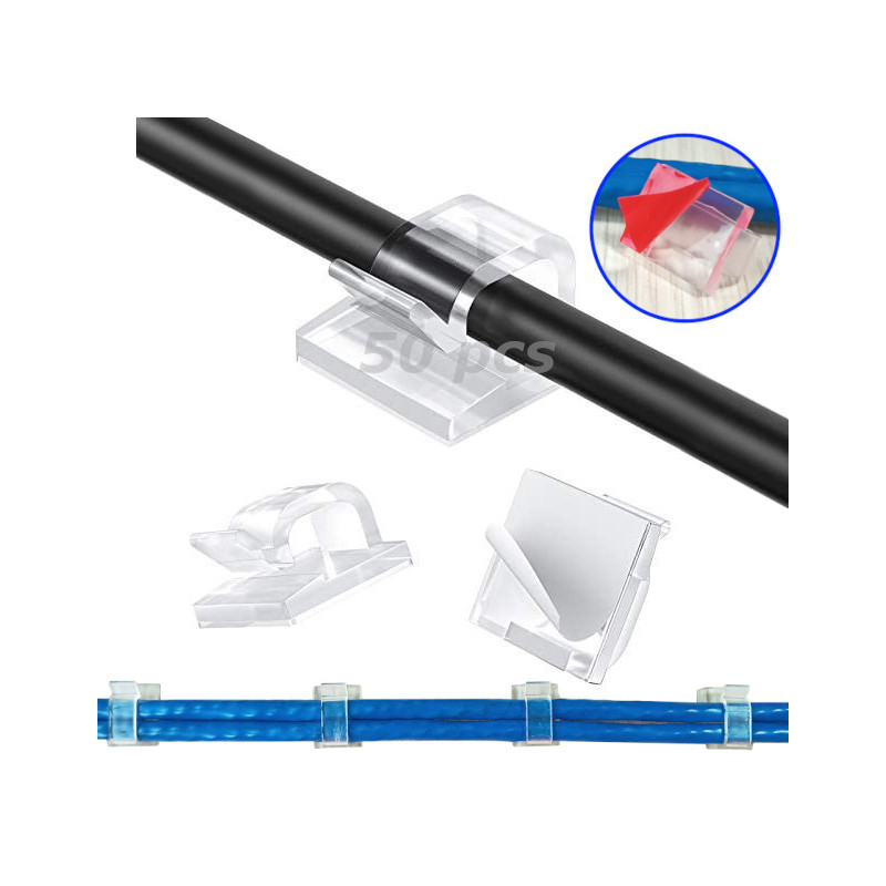Organizador cables con adhesivo 50 unidades