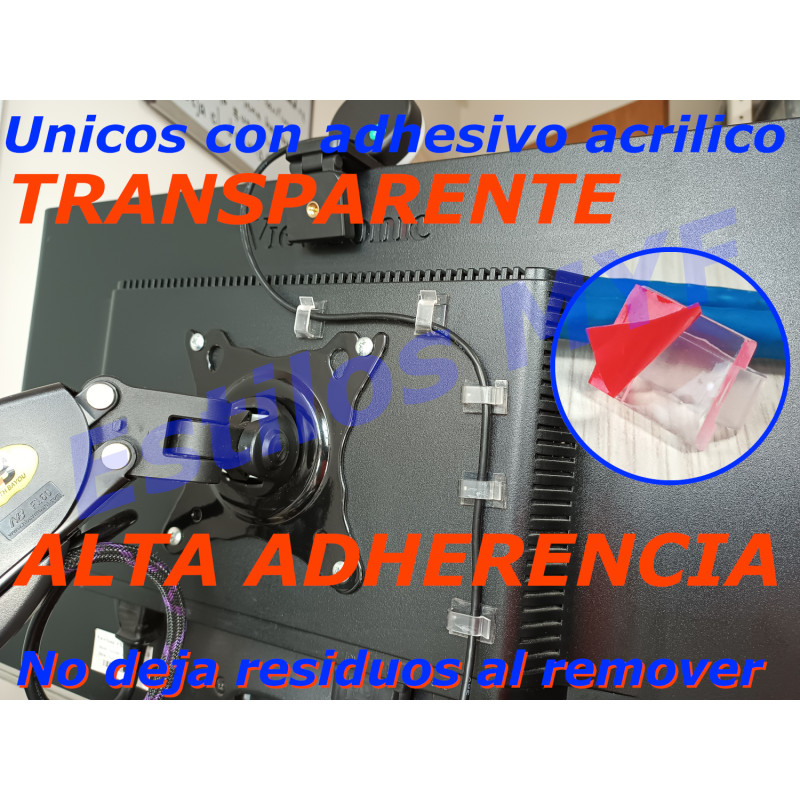 Organizador cables con adhesivo 50 unidades