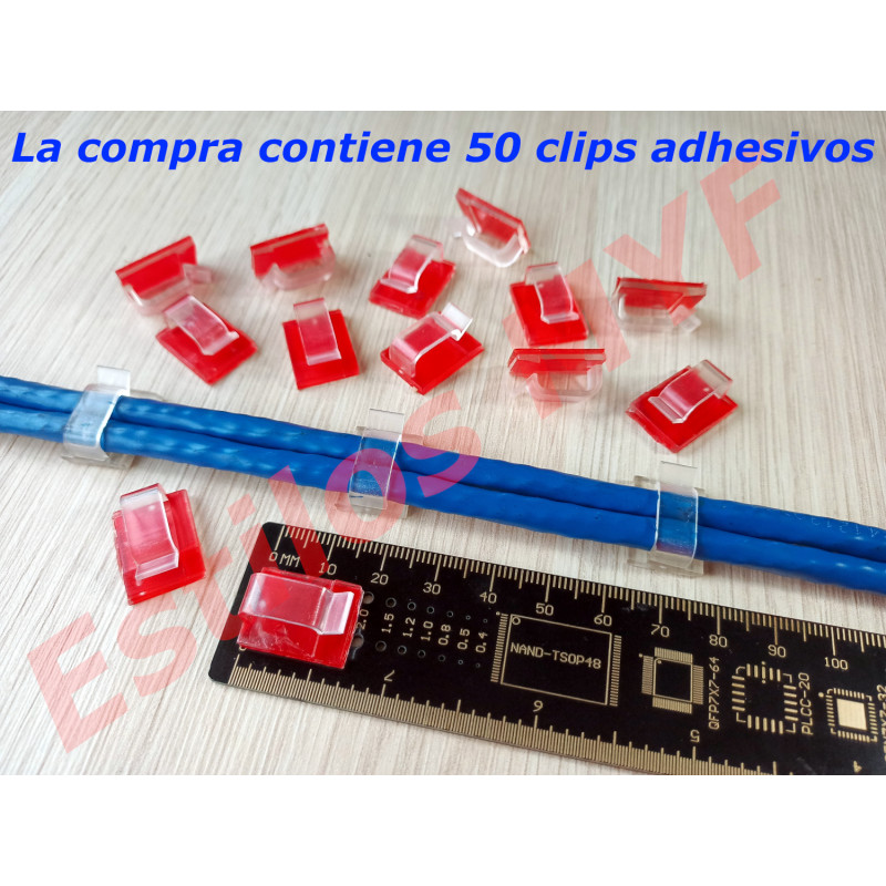 Clips Organizador De Cables Con Adhesivo 20 unidades