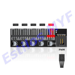 Hub Controladora splitter PWM Para Ventilador 5 Salidas