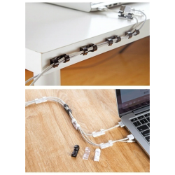 Clips Transparentes Organizador De Cables Con Adhesivo X 20 Pcs