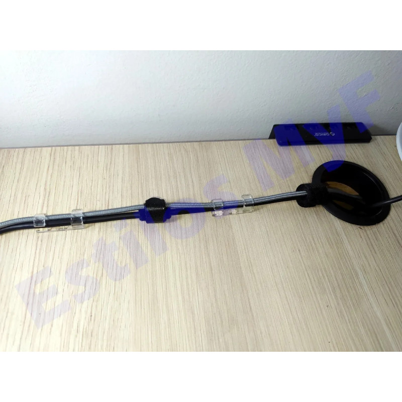 Clips Transparentes Organizador De Cables Con Adhesivo X 20 Pcs