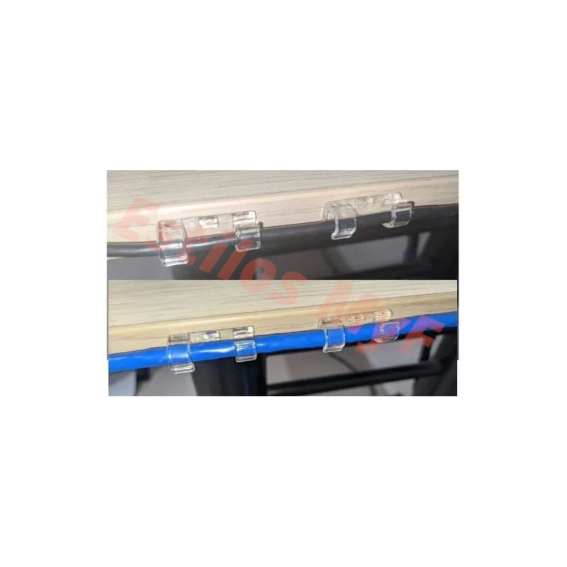 Clips Transparentes Organizador De Cables Con Adhesivo X 20 Pcs