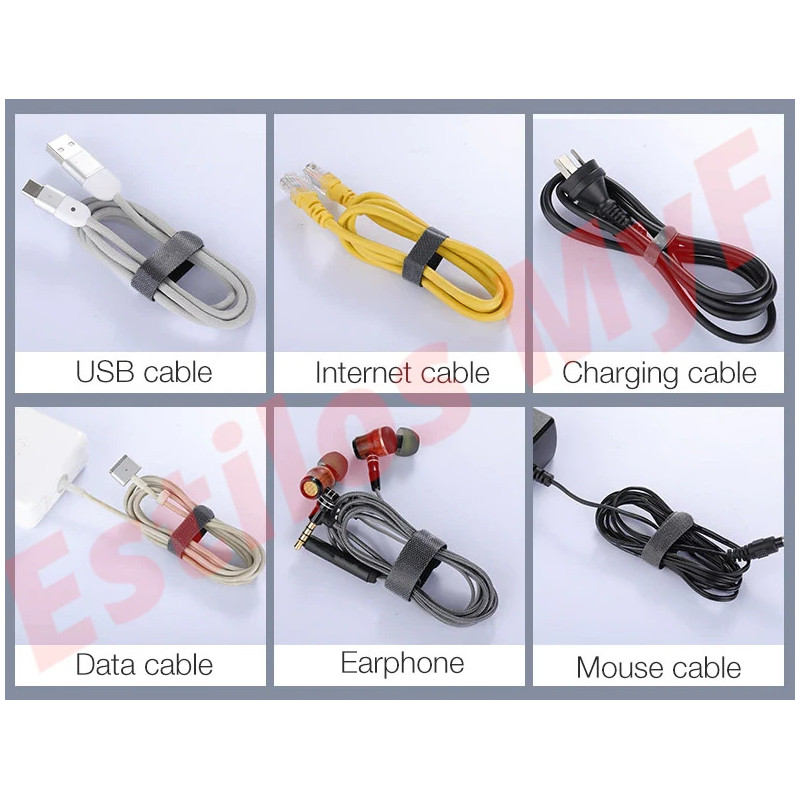 Organizador Cables Velcro adhesivo rollo 5 metros