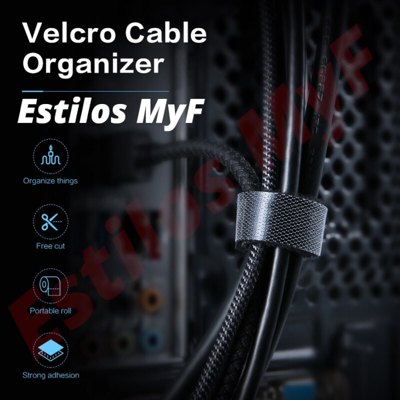 Organizador Cables Velcro adhesivo rollo 5 metros